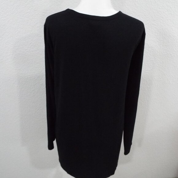 J. Jill Black Long Sleeve Scoop Neckline Layering Tee Neutral Lightweight Sz 2X - Picture 6 of 9